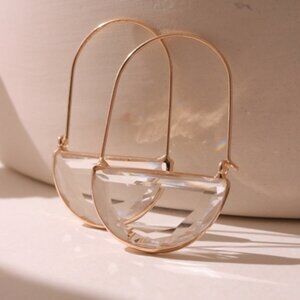 New! Anthropologie Acrylic Gold Drop Earrings NWOT